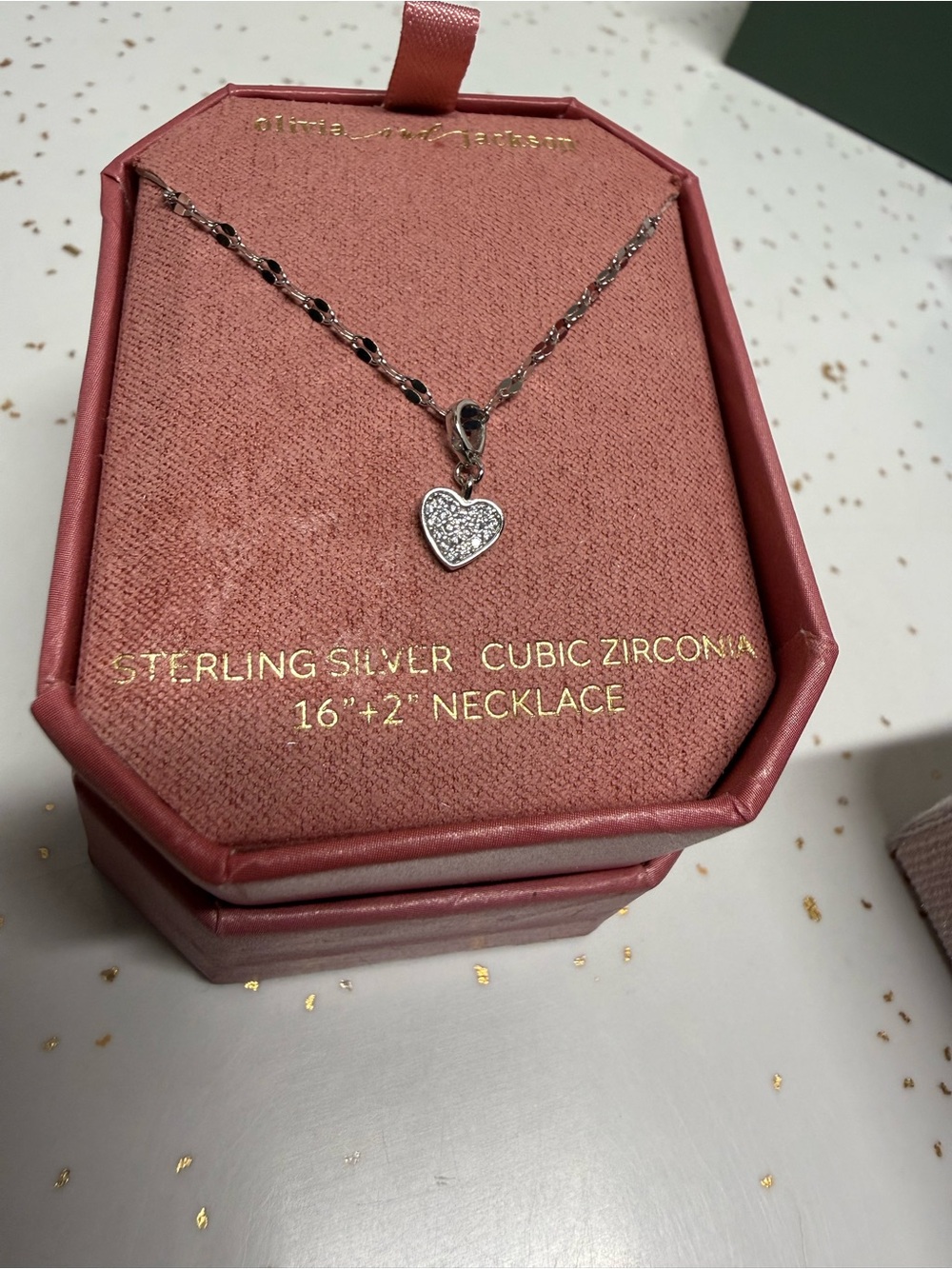 Sterling Silver Heart Pendant Necklace with Cubic Zirconia – Silver
